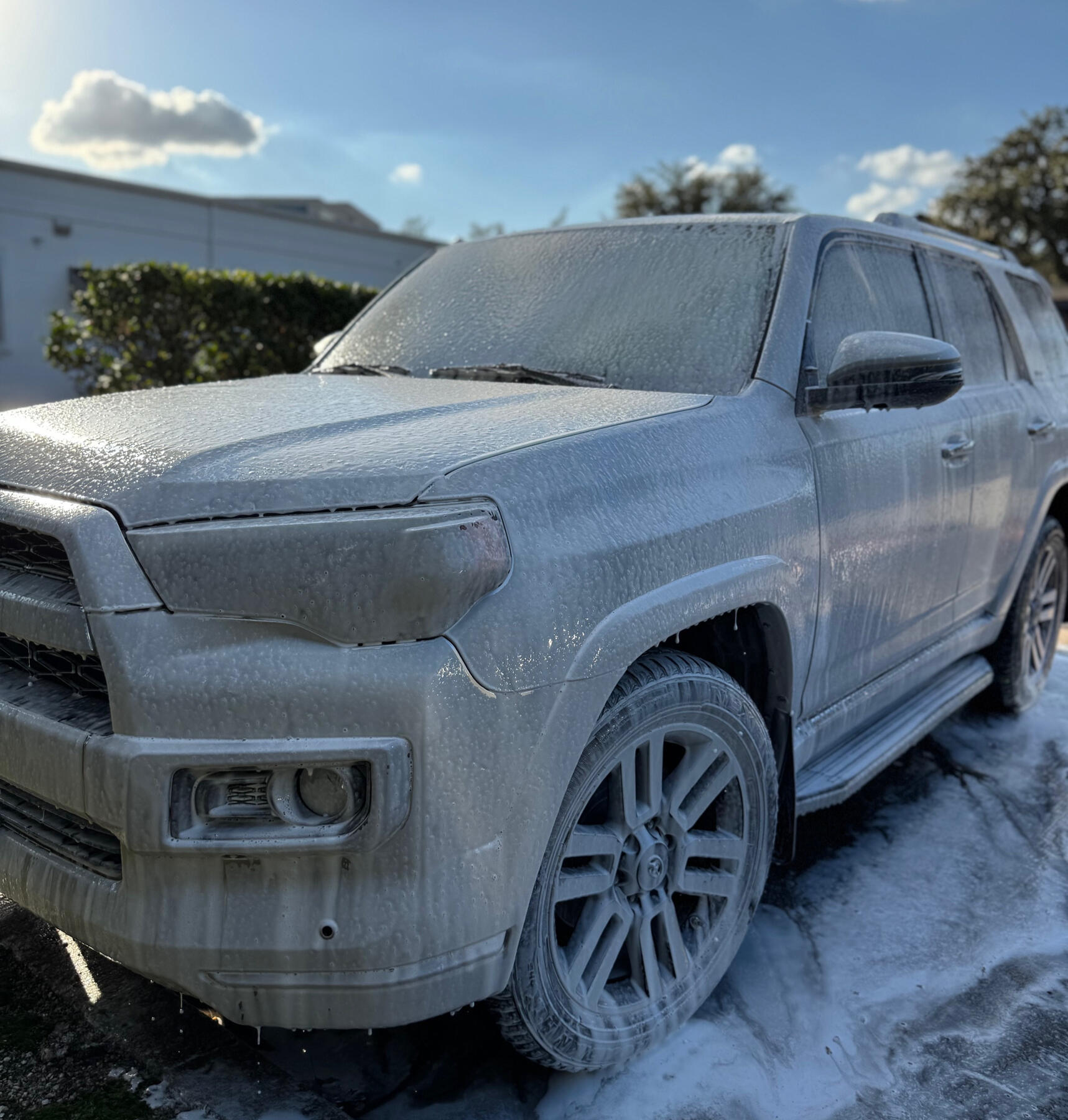 Exterior Detail - Thorough exterior cleaning using foam cannon pre-soaks, careful hand washing, and professional drying techniques. Safely removes dirt, road film, and grime while protecting your paint and leaving a clean, glossy finish.